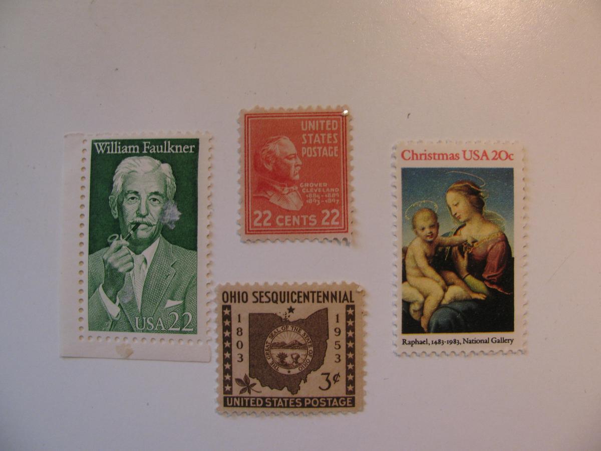 4 Vintage Unused Mint U.S. Stamps