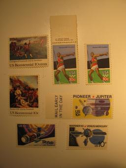 7 Vintage Unused Mint U.S. Stamps