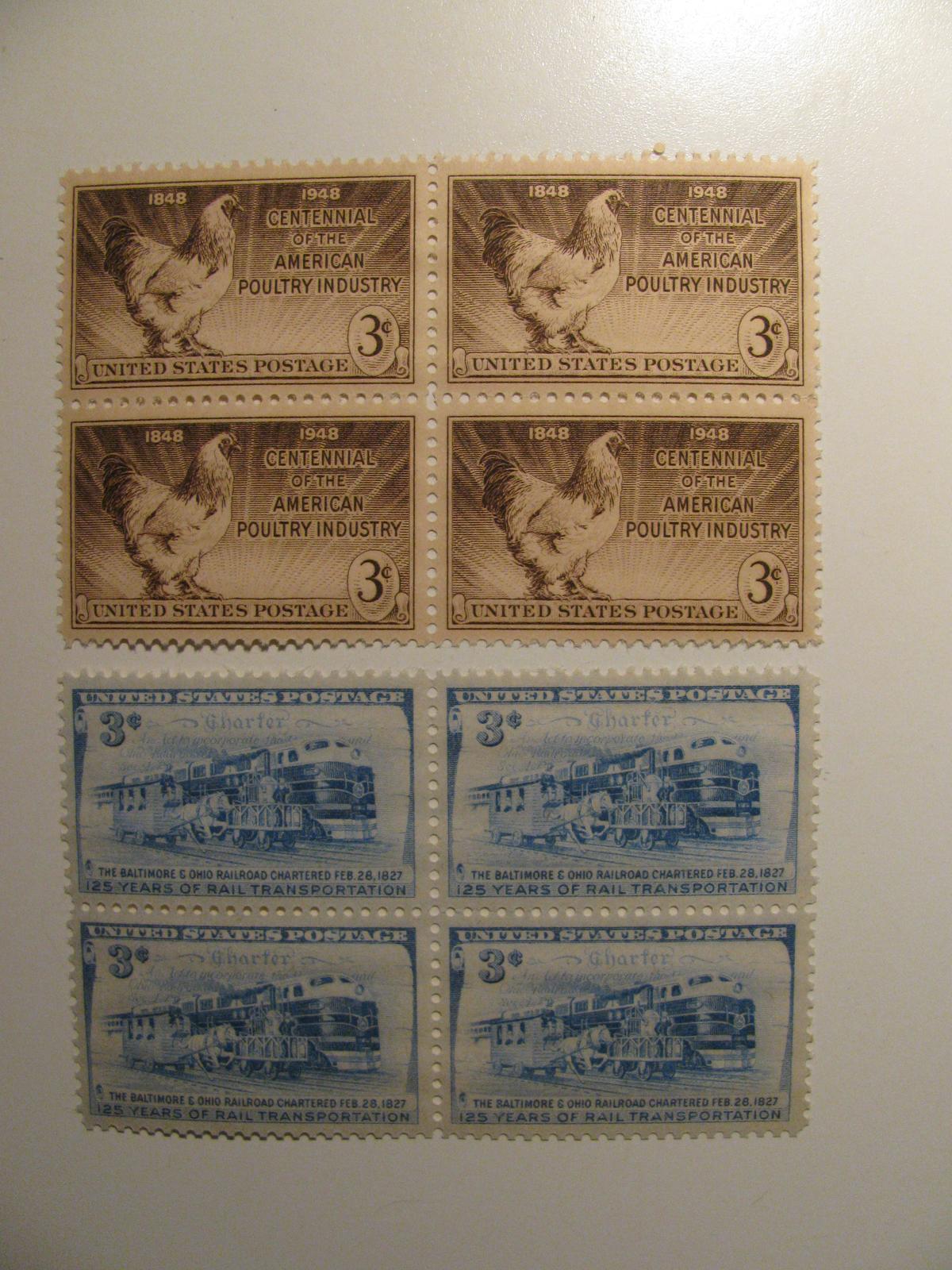 8 Vintage Unused Mint U.S. Stamps