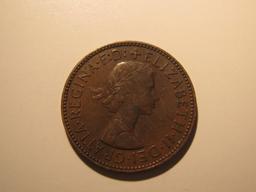 Foreign Coins: 1959 Great Britain 1/2 Penny