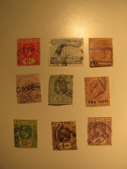 Vintage stamps set of: Ceylon