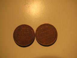 US Coins: 2x1914 wheat pennies