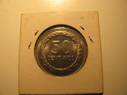 Foreign Coins: 1968 Colombia 50 Centavos