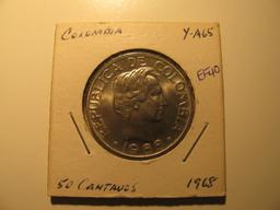 Foreign Coins: 1968 Colombia 50 Centavos