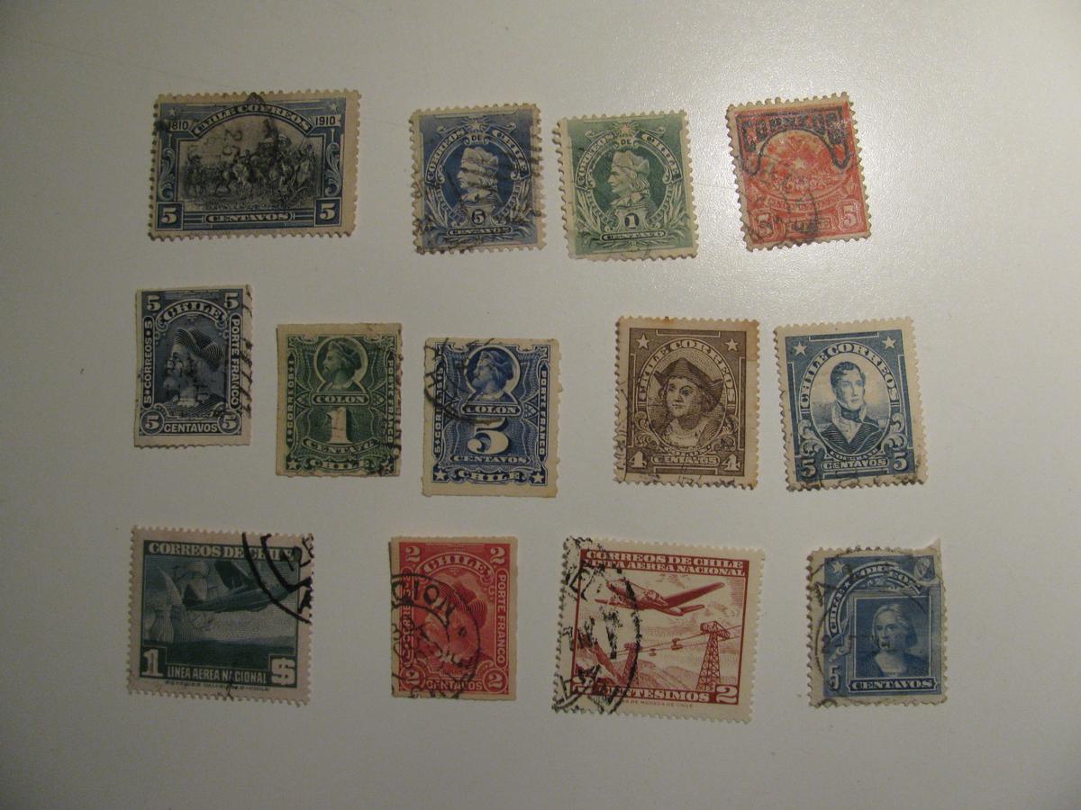 Vintage stamps set of: Chile