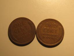 US Coins: 2x1910 Wheat pennies