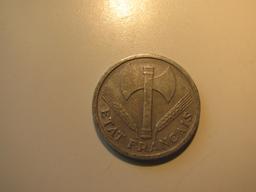 Foreign Coins:  WWII 1942 France 1 Franc