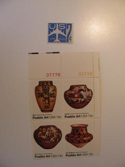 5 Vintage Unused Mint U.S. Stamps