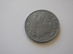 Foreign Coins:  WWII 1941 Italy 20 Centmos