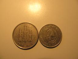 Foreign Coins: 2005 Bahrain & 1989 United Arab Emirtaes  50 Felsas