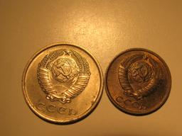 Foreign Coins:  1979 USSR 20 & 1980 2 Kopeks