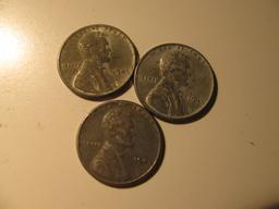 US Coins: 3x 1943 Steel pennies