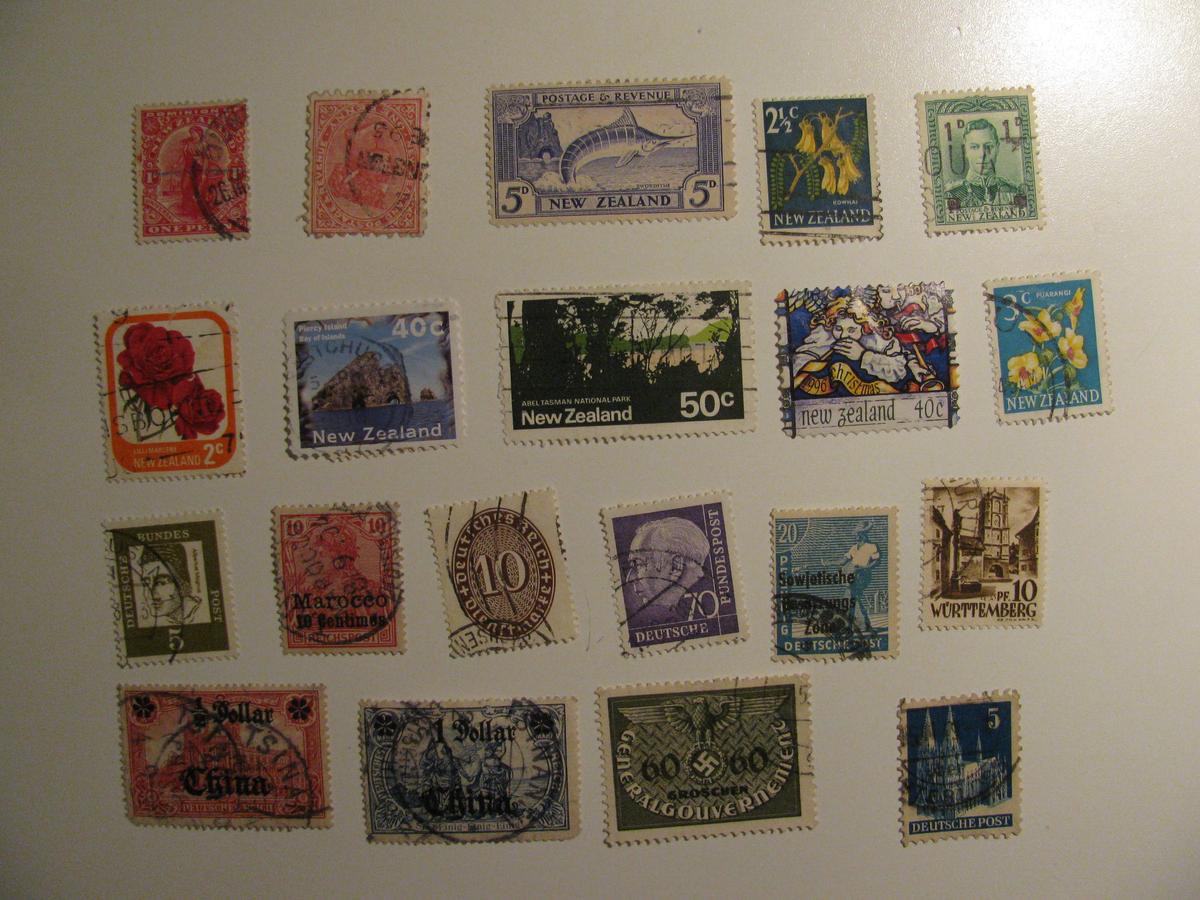 Vintage stamps set of: Germany & New Zealand