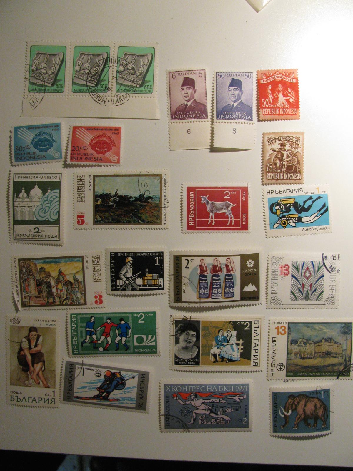 Vintage stamps set of: Bulgaria & Indonesia