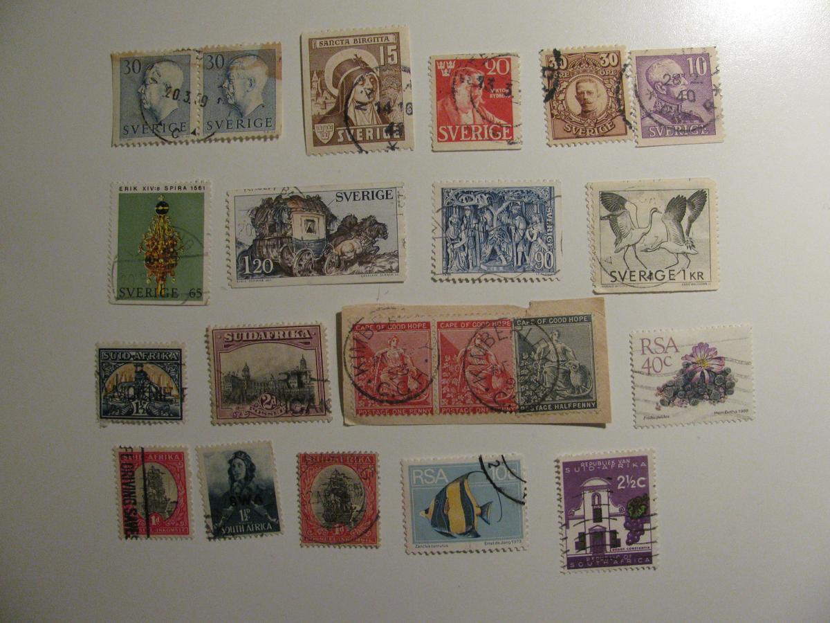 Vintage stamps set of: Sweden & South Africa