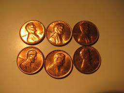 US Coins:  6xBU/Very Clean 1970-D penneis