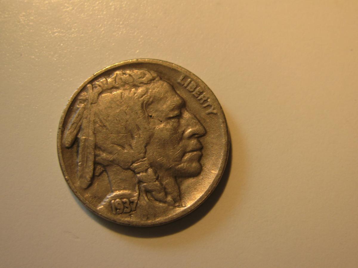 US Coins: 1937 Buffalo 5 Cents