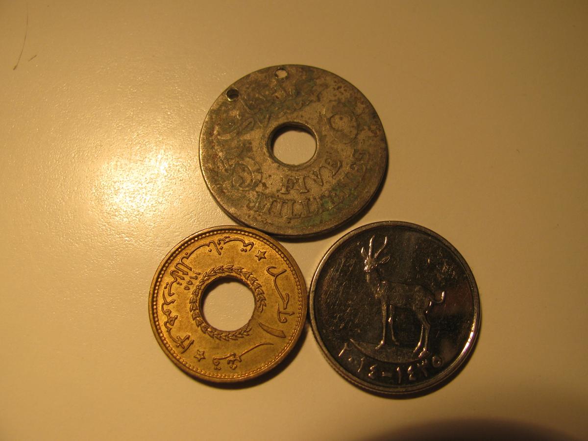 Foreign Coins: 3 Middle Eastern coins