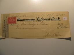 Vintage Check: 1898 Ducannon National Bank