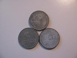 US Coins: 3x 1943 Steel pennies