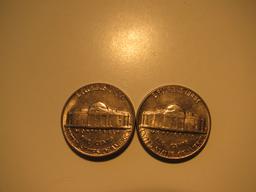 US Coins: 2x1962-D UNC 5 Cents