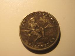 Foreign Coins: WWII 1945 Philippines 5 Centavos