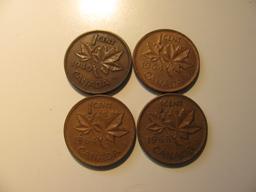 Foreign Coins: Canada WWII 1940, 2x1964 & 1965 Cents