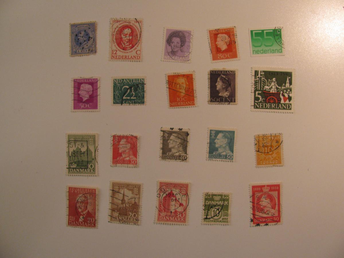 Vintage stamps set of: Netherlands & Denmark