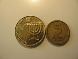 Foreign Coins: 2 Israel Coins