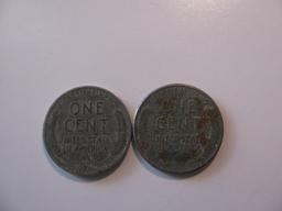 US Coins:2x 1943-S Steel pennies