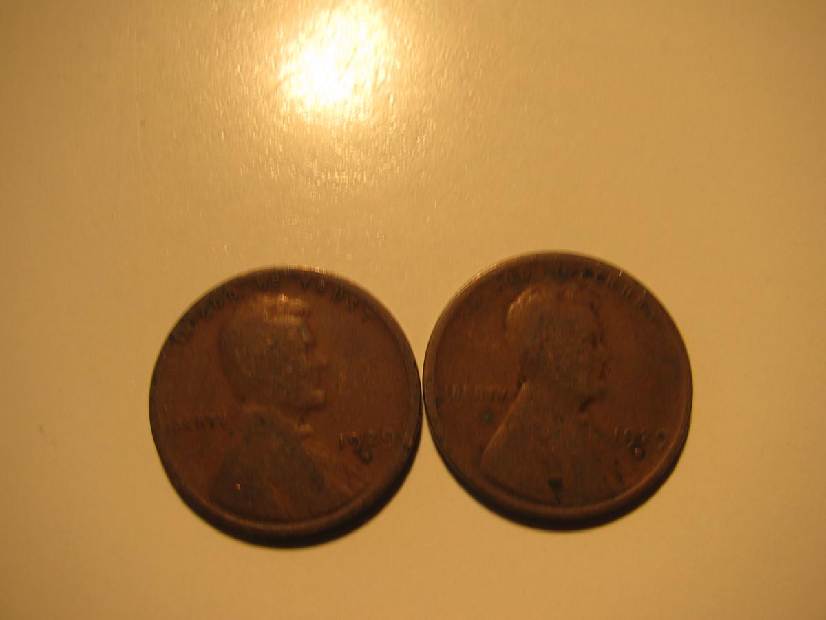 US Coins: 2x1929-D Wheat Pennies