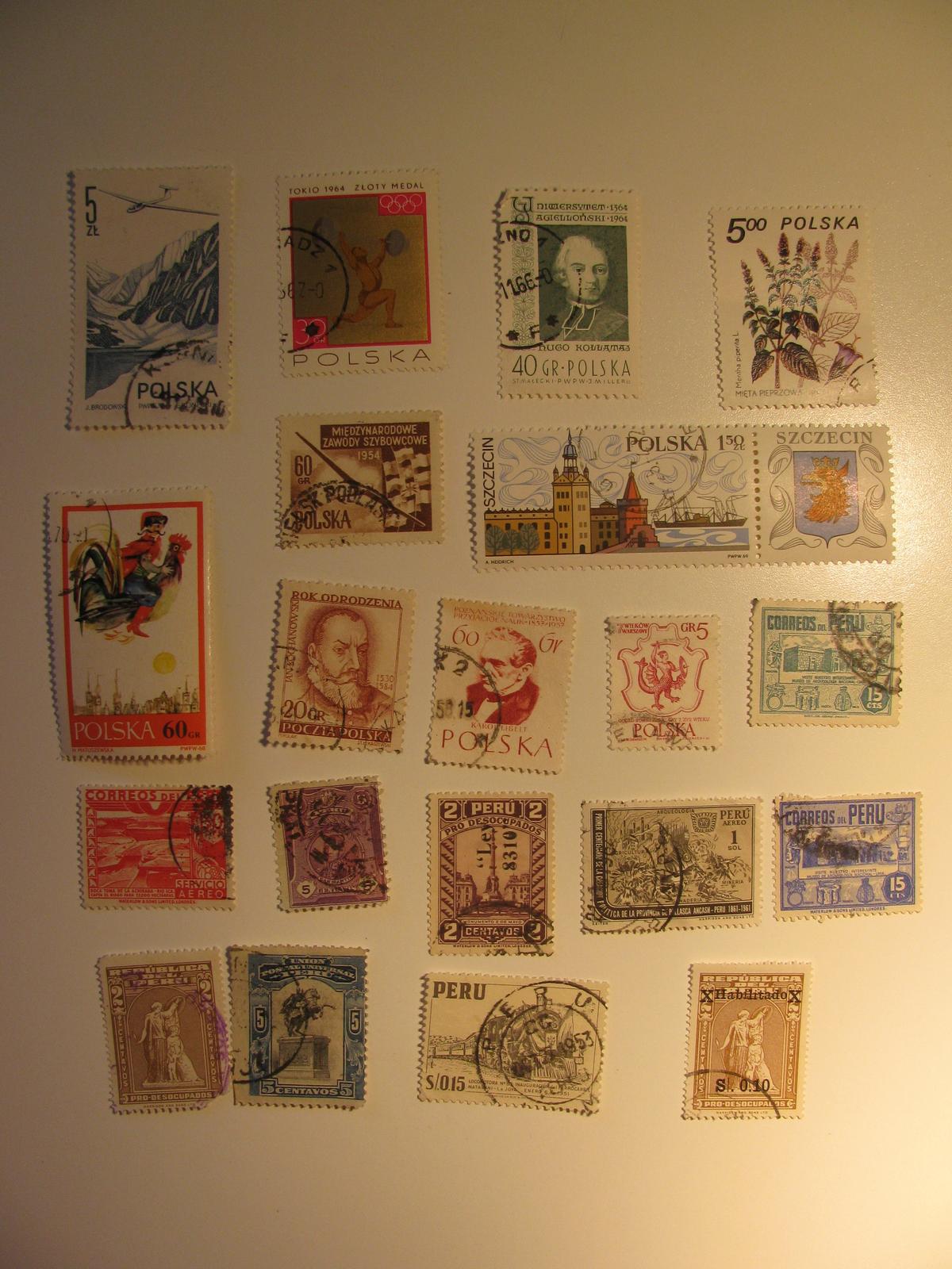 Vintage stamps set of: Peru & Poland