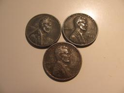 US Coins: 3x 1943 Steel pennies