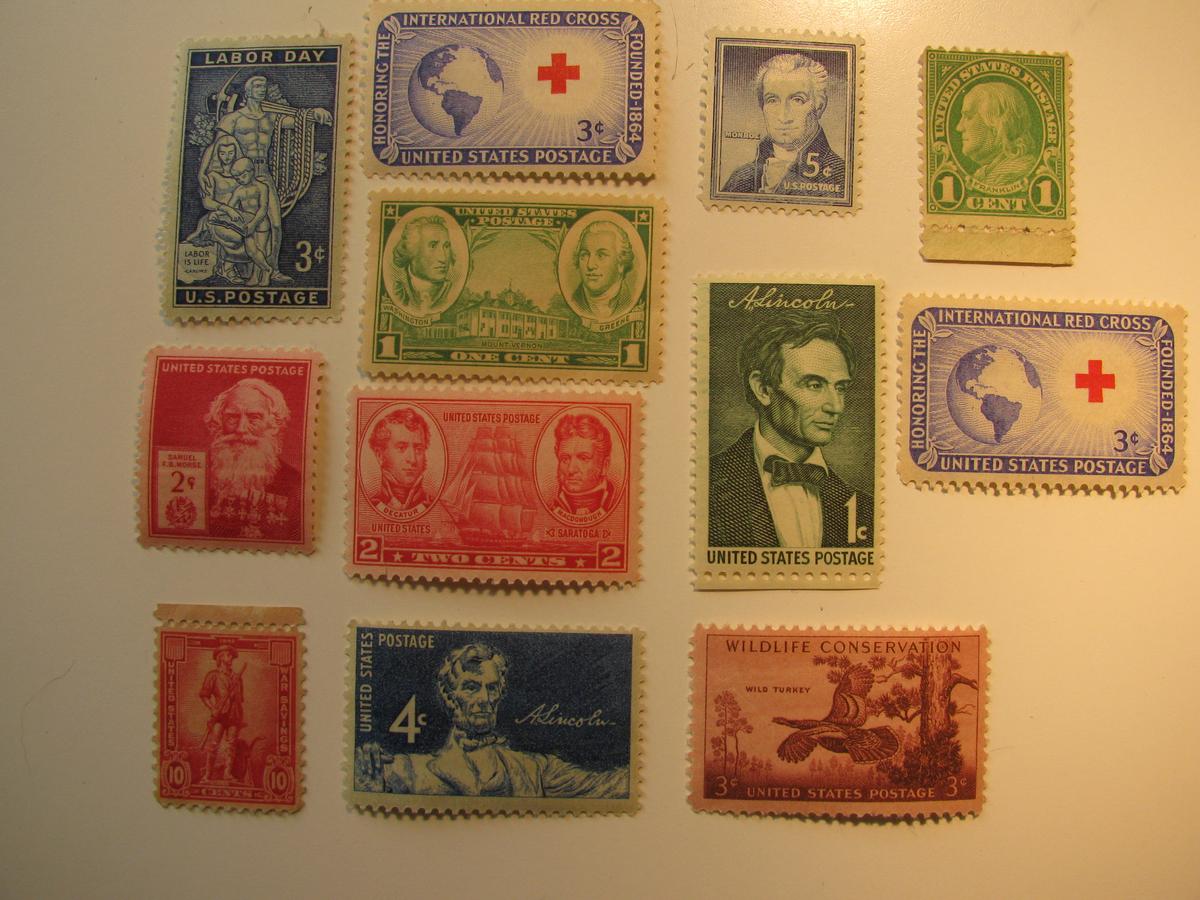 12 Vintage Unused U.S. Stamp(s)