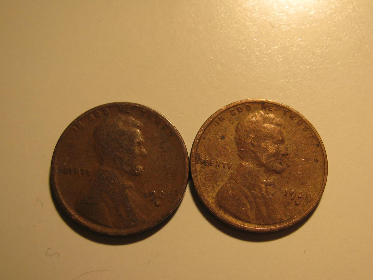 US Coins: 2x1929-D Wheat pennied