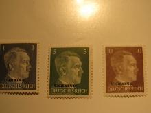 3 Nazi Occupied Ukraine Unused  Stamp(s)