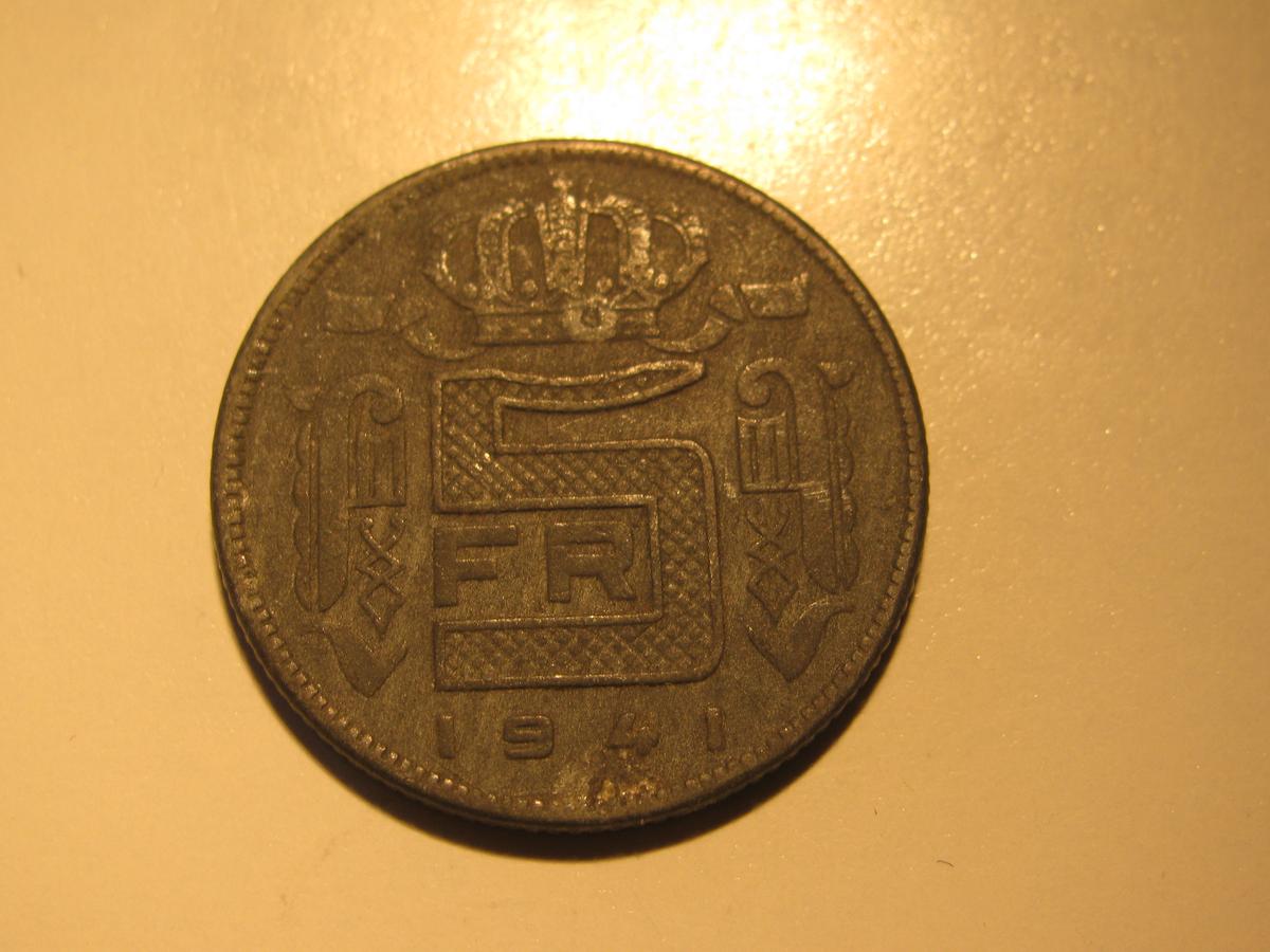 1941 (WWII) Belgium 5 Francs