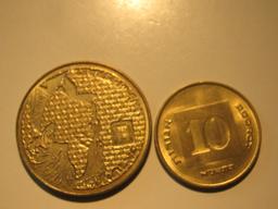 Foreign Coins: 2 Israel Coins