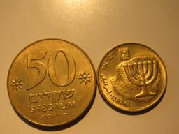 Foreign Coins: 2 Israel Coins