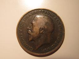 Foreign Coins: 1919 Great Britain Penny