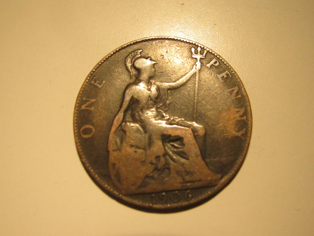 Foreign Coins: 1906 Great Britain Penny