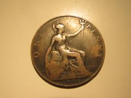 Foreign Coins: 1906 Great Britain Penny