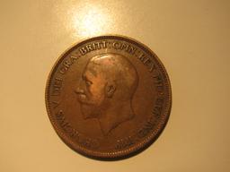 Foreign Coins: 1928 Great Britain Penny