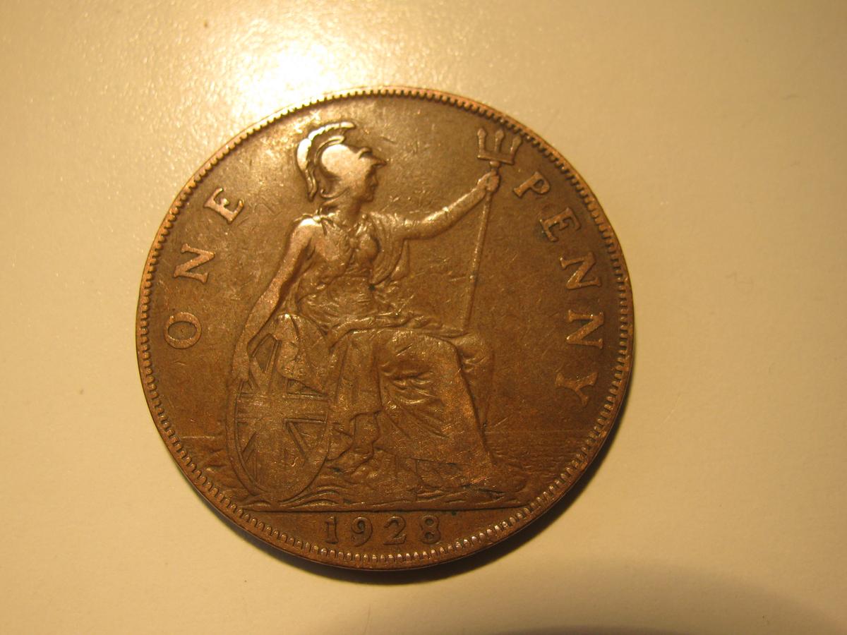 Foreign Coins: 1928 Great Britain Penny