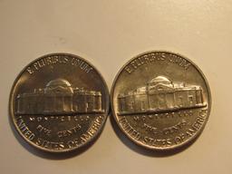 US Coins: 2x1964 BU/Clean 5 Cents