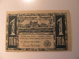 Foreign Currency: 1922 Germany 1 Mark Notgeld (UNC)