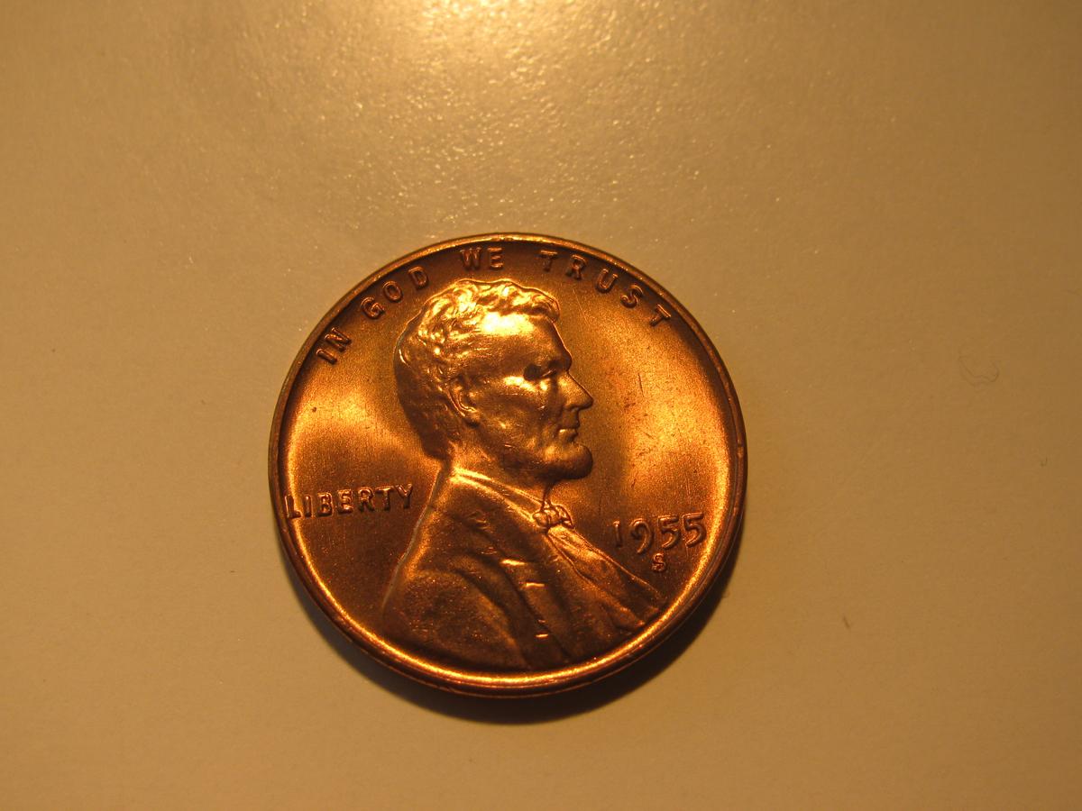 US Coins: 1xBU/Clean 1955-S Wheat penny