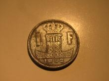 Foreign Coins: WWII 1942 Belgium 1 Franc