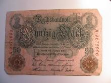 Foreign Currency: 1910 Germany 50 Mark