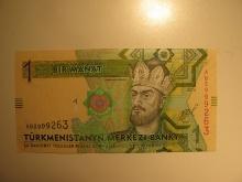 Foreign Currency: Turkmenistan 1 Manat (Crisp)